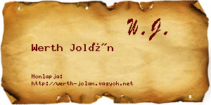 Werth Jolán névjegykártya